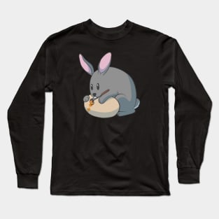 Egg painting gray Easter bunny Long Sleeve T-Shirt